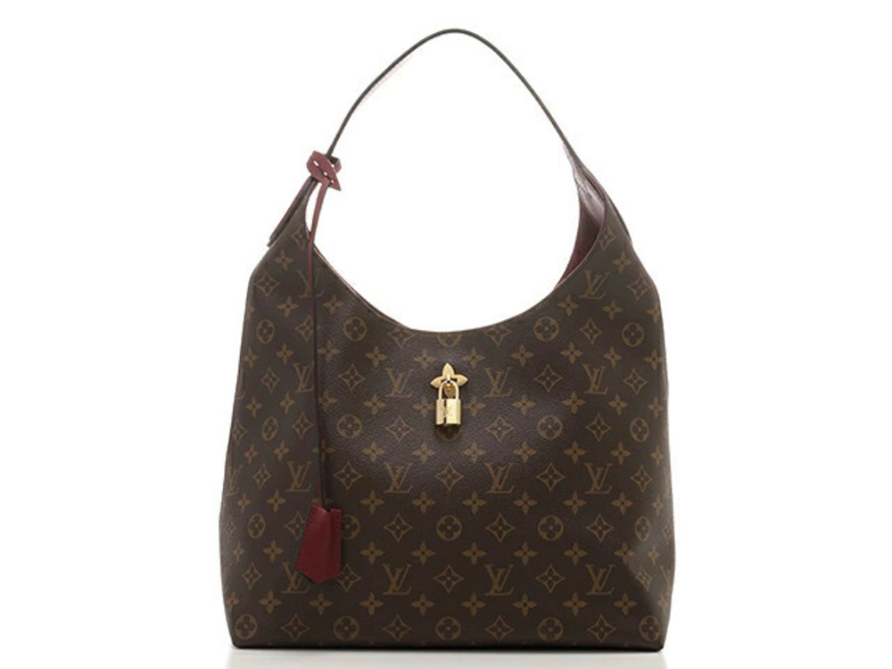 LOUIS VUITTON Shoulder Bag Flower Hobo Monogram Bordeaux Purple